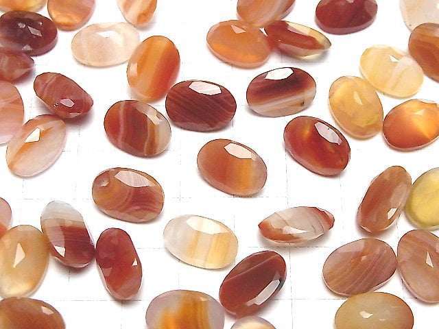 Gemischter Karneol loser Stein oval facettiert 14x10mm 3Stk