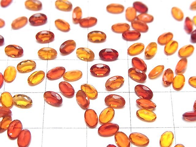 Hochwertiger mexikanischer Opal (Feueropal) AAA loser Stein oval facettiert 5x3mm 3Stk