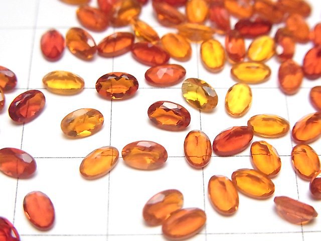Hochwertiger mexikanischer Opal (Feueropal) AAA loser Stein oval facettiert 5x3mm 3Stk