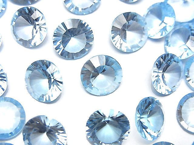 High Quality Sky Blue Topaz AAA Loose stone Round Concave Cut 10x10mm 1pc