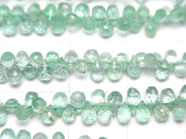 High Quality Emerald AAA Drop Faceted Briolette half or 1strand beads (aprx.15inch/38cm)