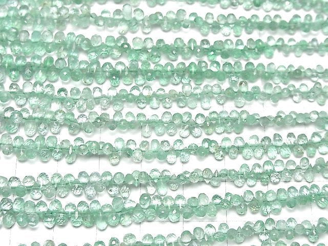 Hochwertiger Smaragd AAA Tropfen facettierte Briolette halb oder 1 Strang Perlen (ca. 15 Zoll/38 cm)