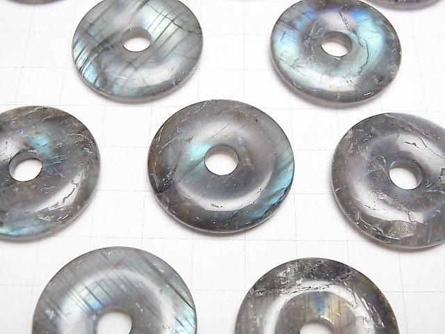 Labradorit AA+ Münze (Donut) 30x30mm 1Stk