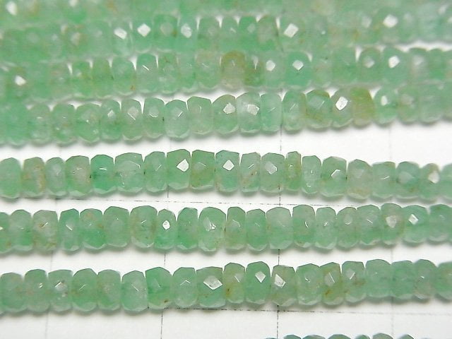 High Quality Colombian Emerald AAA- Faceted Button Rondelle 1strand beads (aprx.15inch/38cm)