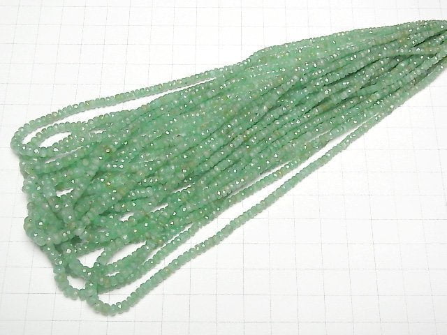 Hochwertiger kolumbianischer Smaragd AAA- facettierte Knopf-Rondelle 1 Strang Perlen (ca. 15 Zoll / 38 cm)