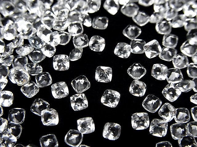 高品質白色托帕石 AAA 級 裸石 方形刻面 3x3mm 20顆