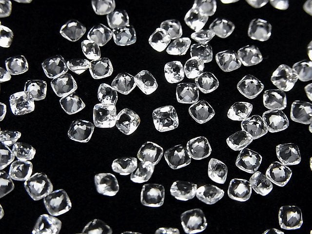 Hochwertiger weißer Topas AAA loser Stein quadratisch facettiert 3x3mm 20Stk