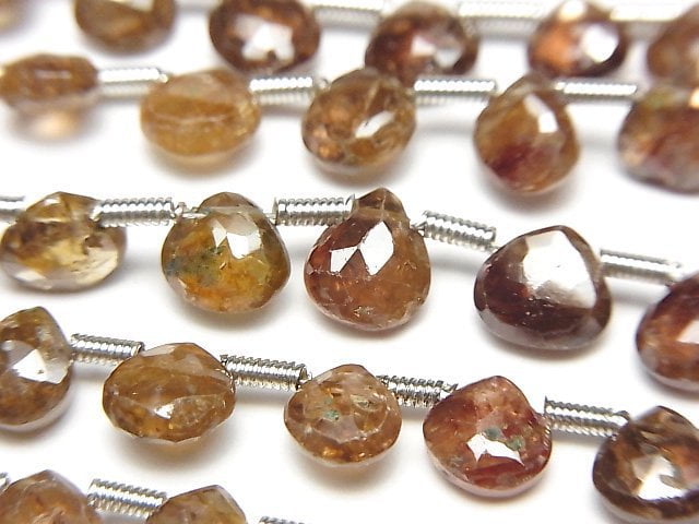 High Quality Brown Zircon AA++ Chestnut Faceted Briolette 1strand beads (aprx.7inch/18cm)