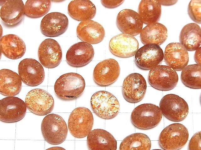 Hochwertiger Sonnenstein AAA oval Cabochon 11x9mm 2Stk