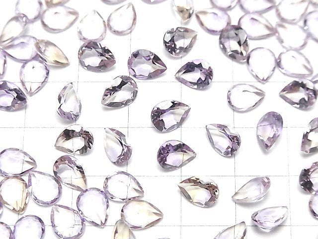 Hochwertiger Amethyst x Citrin AAA loser Stein tropfenförmig facettiert 8x6mm 2Stk