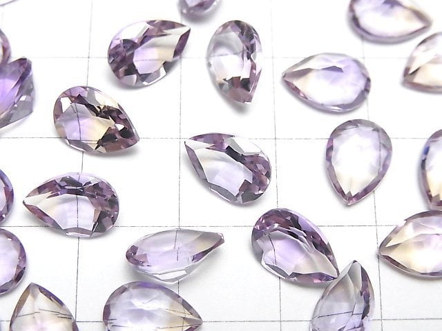 Hochwertiger Amethyst x Citrin AAA loser Stein tropfenförmig facettiert 10x7mm 2Stk