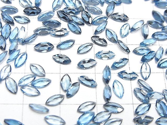 Hochwertiger London blauer Topas AAA loser Stein Marquise facettiert 6x3mm 5Stk