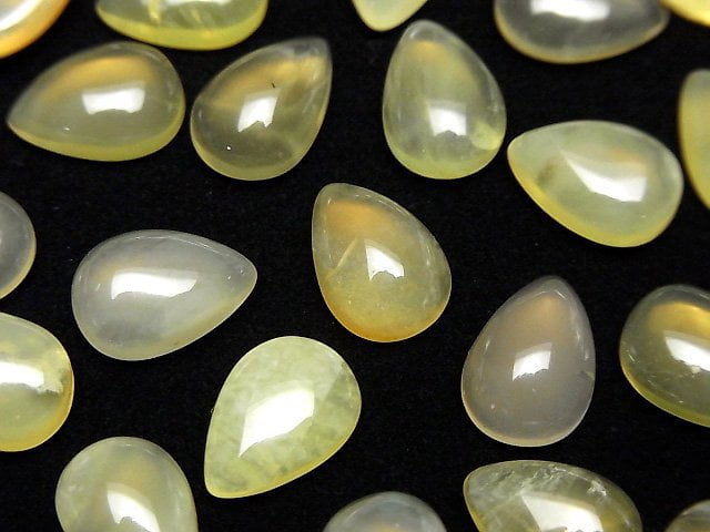 Yellow Opal AA++ Pear shape Cabochon 12x8mm 5pcs