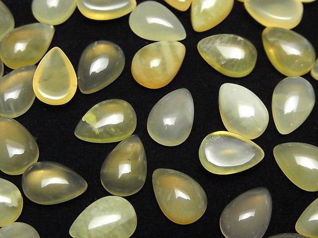 Gelber Opal AA++ Birnenform Cabochon 12x8mm 5 Stück