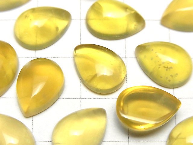 Yellow Opal AA++ Pear shape Cabochon 14x10mm 2pcs