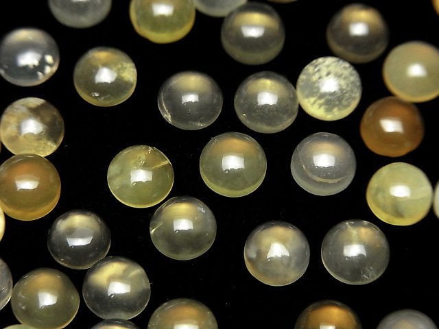 Yellow Opal AA++ Round Cabochon 6x6mm 10pcs