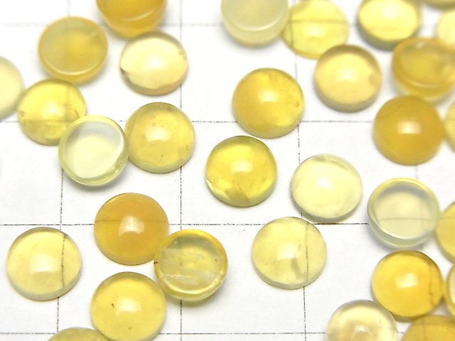 Yellow Opal AA++ Round Cabochon 6x6mm 10pcs