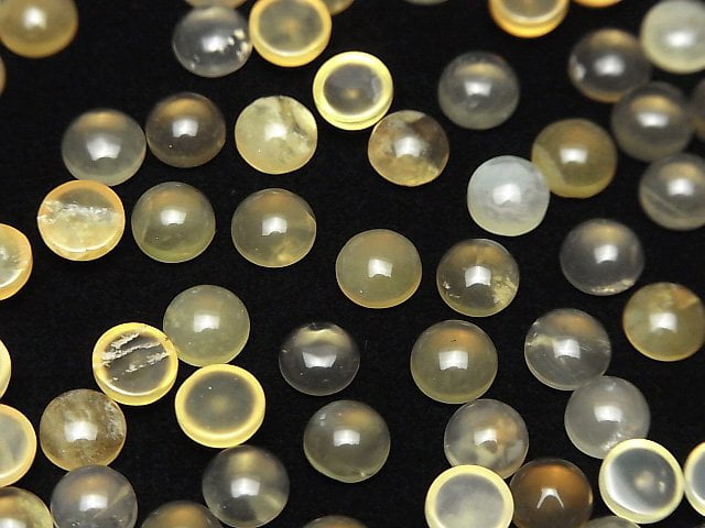 Gelber Opal AA++ Rund Cabochon 6x6mm 10 Stück