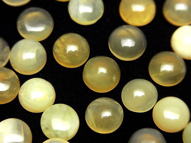Yellow Opal AA++ Round Cabochon 8x8mm 5pcs
