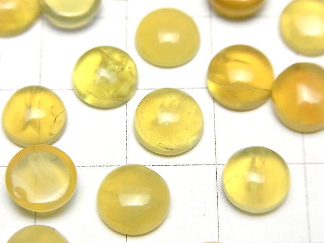 Yellow Opal AA++ Round Cabochon 8x8mm 5pcs