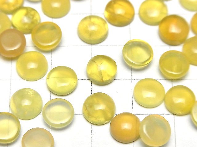 Gelber Opal AA++ Rund Cabochon 8x8mm 5 Stück
