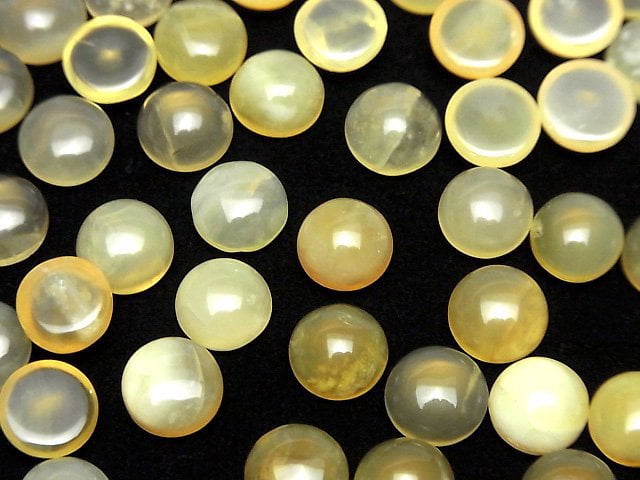 Gelber Opal AA++ Rund Cabochon 8x8mm 5 Stück