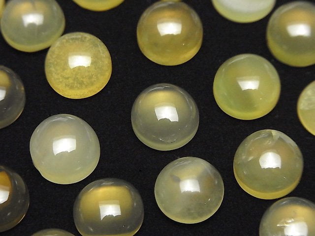 Yellow Opal AA++ Round Cabochon 10x10mm 2pcs