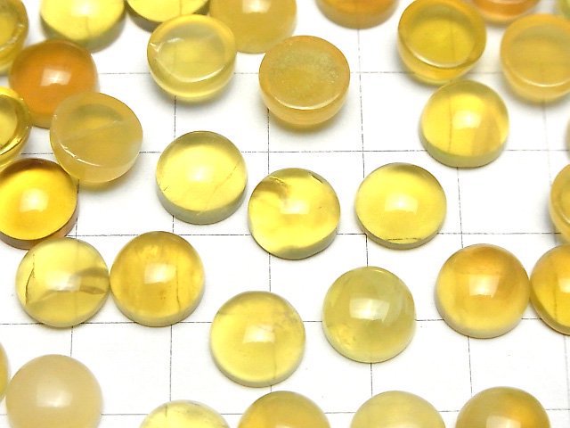 Gelber Opal AA++ Rund Cabochon 10x10mm 2 Stück