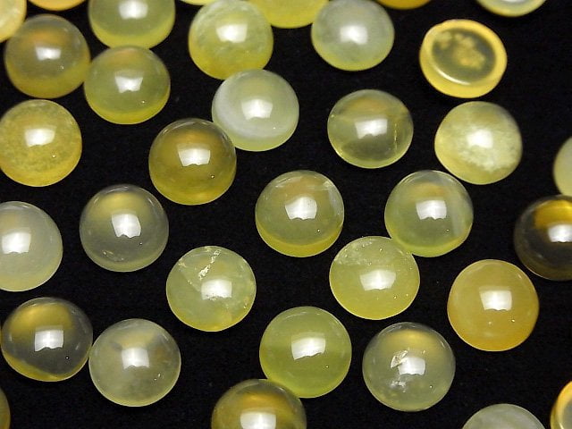 Gelber Opal AA++ Rund Cabochon 10x10mm 2 Stück