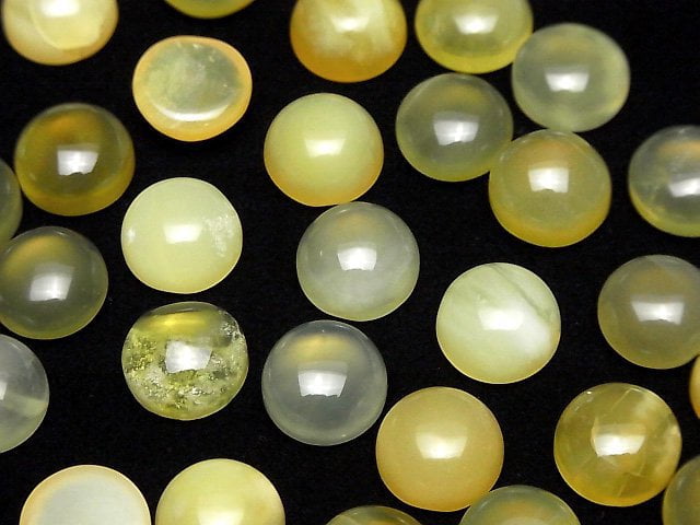 Gelber Opal AA++ Rund Cabochon 12x12mm 2 Stück