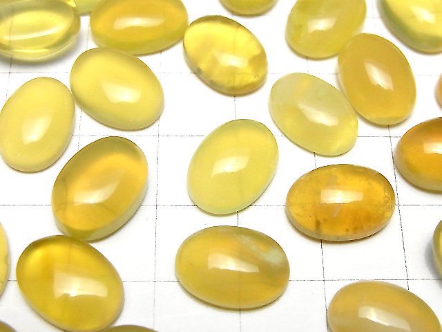 Gelber Opal AA++ Oval Cabochon 14x10mm 2 Stück