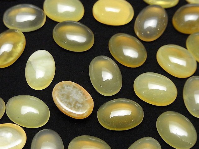 Gelber Opal AA++ Oval Cabochon 14x10mm 2 Stück