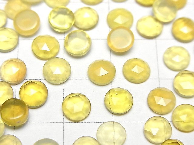 Gelber Opal AA++ Rund Rosenschliff 6x6mm 10 Stück