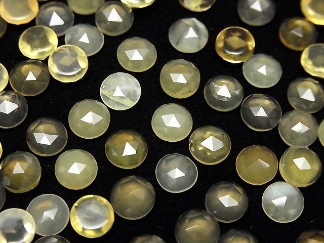 Gelber Opal AA++ Rund Rosenschliff 6x6mm 10 Stück