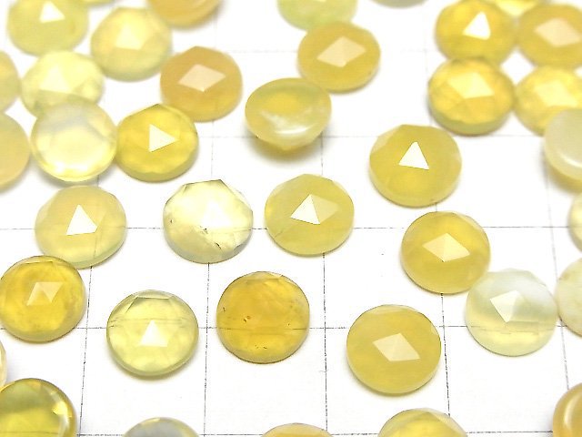 Gelber Opal AA++ Rund Rosenschliff 8x8mm 5 Stück
