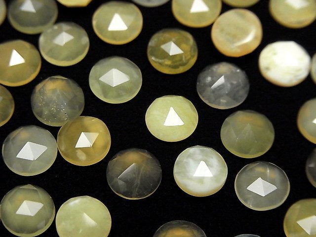 Gelber Opal AA++ Rund Rosenschliff 8x8mm 5 Stück