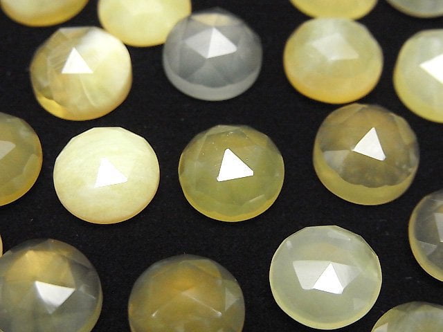 Yellow Opal AA++ Round Rose Cut 10x10mm 3pcs