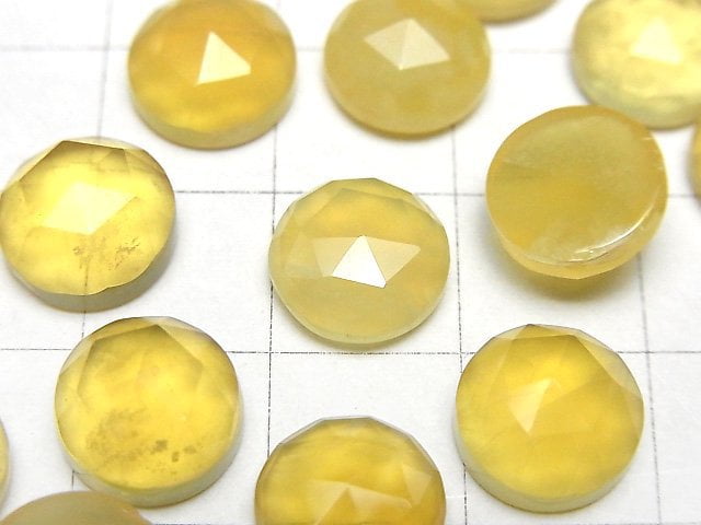 Yellow Opal AA++ Round Rose Cut 10x10mm 3pcs