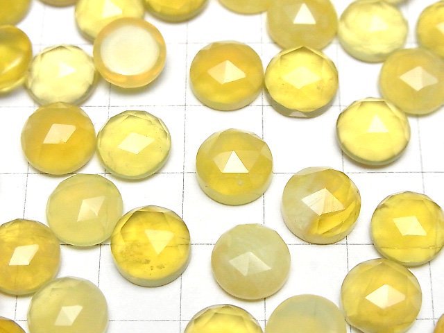 Gelber Opal AA++ Rund Rosenschliff 10x10mm 3 Stück