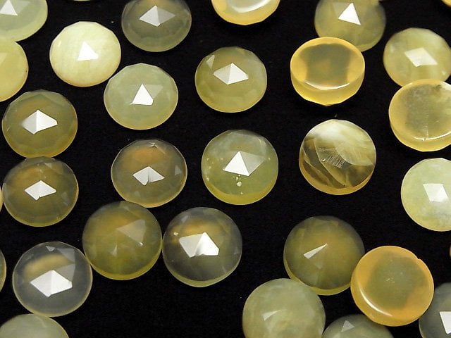 Gelber Opal AA++ Rund Rosenschliff 10x10mm 3 Stück