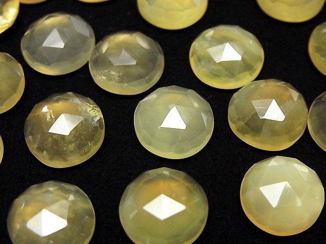 Yellow Opal AA++ Round Rose Cut 12x12mm 2pcs