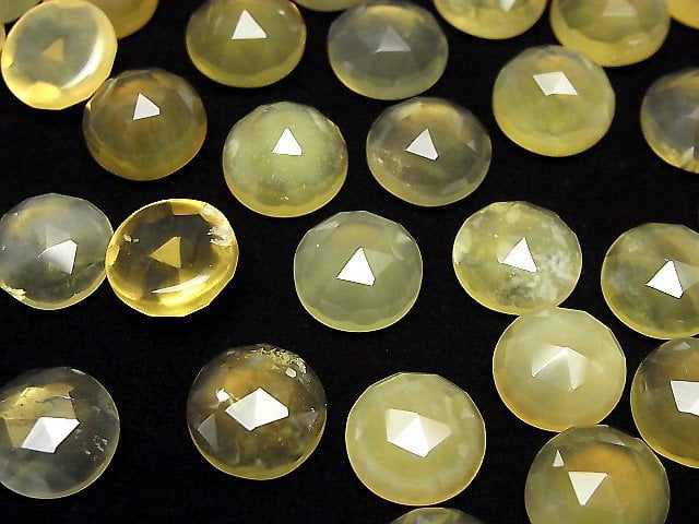Gelber Opal AA++ Rund Rosenschliff 12x12mm 2 Stück