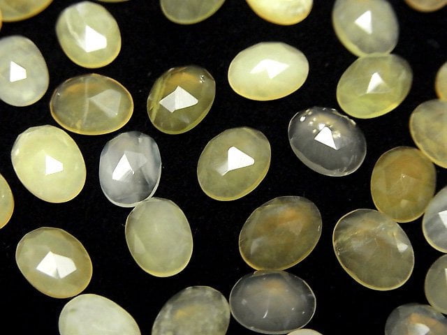 Yellow Opal AA++ Oval Rose Cut 8x6mm 5pcs