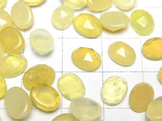Yellow Opal AA++ Oval Rose Cut 8x6mm 5pcs