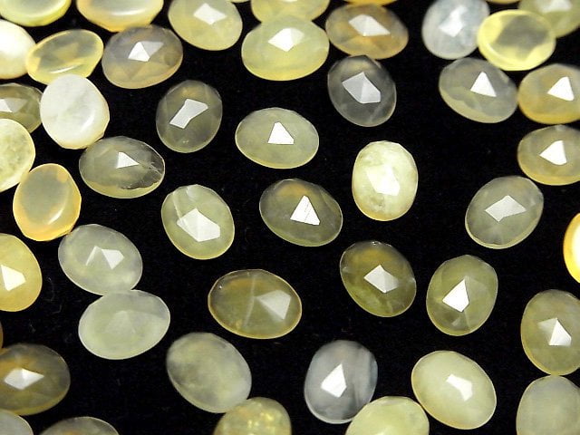 Gelber Opal AA++ Oval Rosenschliff 8x6mm 5 Stück