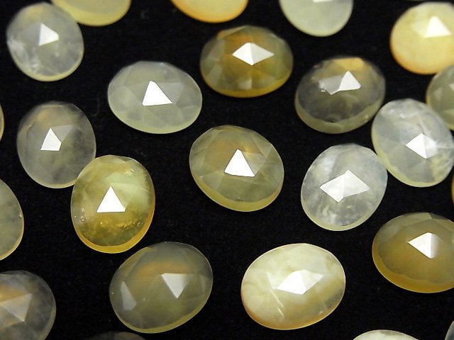 Yellow Opal AA++ Oval Rose Cut 10x8mm 4pcs