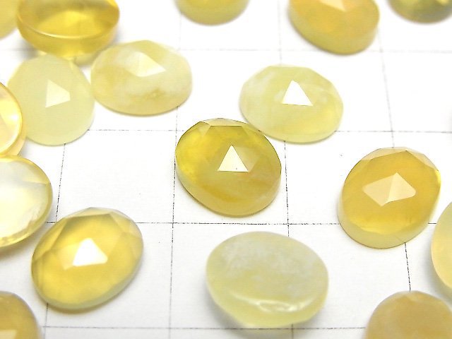 Yellow Opal AA++ Oval Rose Cut 10x8mm 4pcs