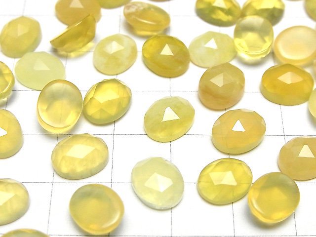 Gelber Opal AA++ Oval Rosenschliff 10x8mm 4 Stück