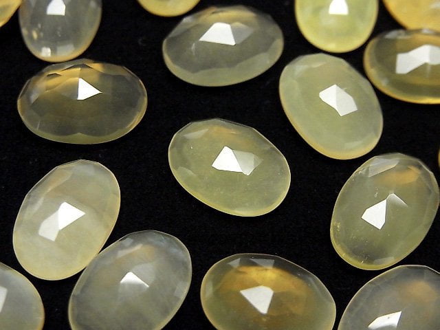 Yellow Opal AA++ Oval Rose Cut 14x10mm 2pcs
