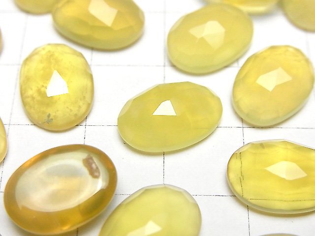 Yellow Opal AA++ Oval Rose Cut 14x10mm 2pcs